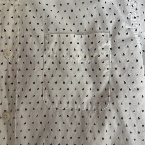 GET USED  Shirt Mens White Black Triangles Button Up Long Sleeve Classic Fit - Picture 5 of 8